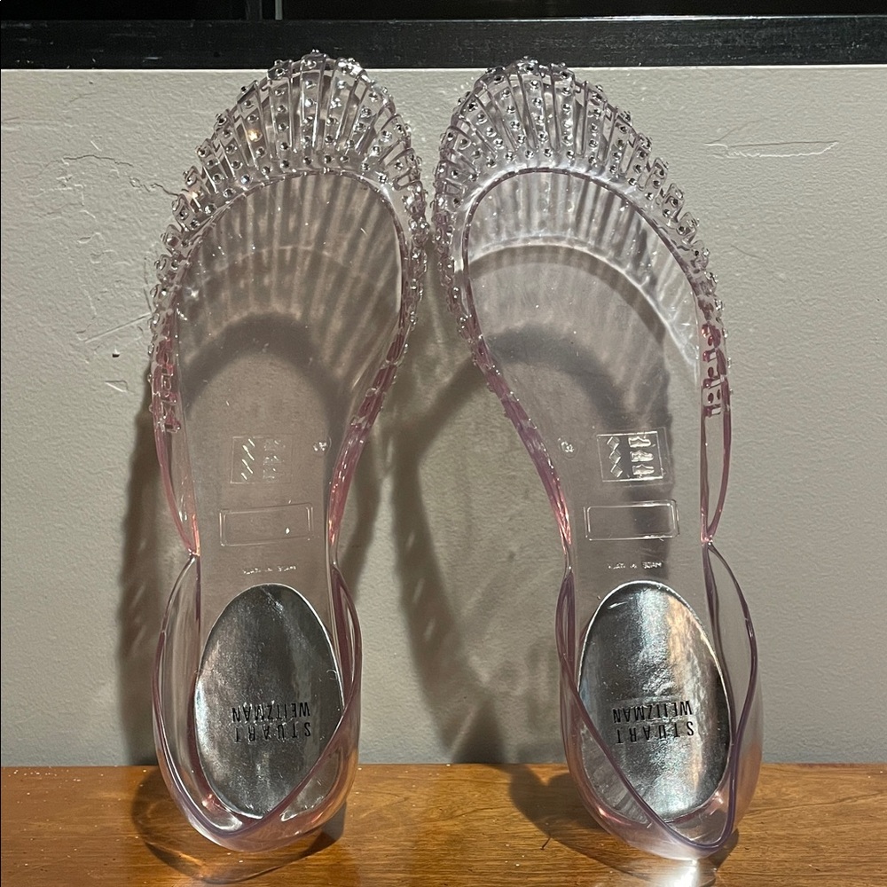 Stuart Weitzman Women's Clear ( Tiny bit Pink ) Flats